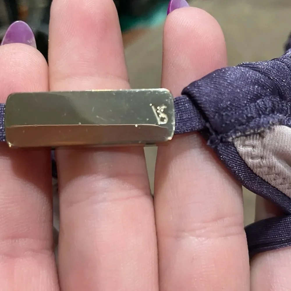 Victoria’s Secret Purple Satin Triangle Halter Bikini Top - Picture 3 of 3